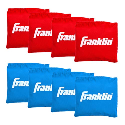 Book Cover Franklin Sports Replacement Cornhole Bean Bags - Red + Blue Bean Bag Toss Bags - Includes (8) Bean Bags - (4) Red + (4) Blue Cornhole Bean Bag Replacements - 3.5