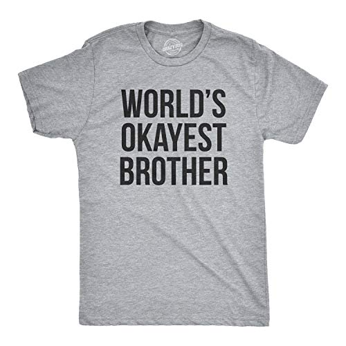 Book Cover Mens Worlds Okayest Brother Shirt Funny T shirts Big Brother Sister Gift Idea (Grey) L