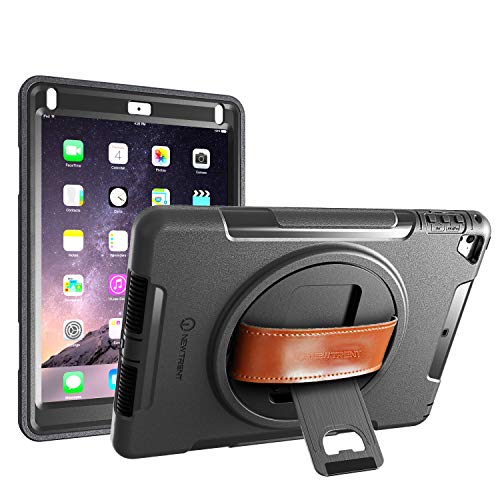 Book Cover New Trent iPad Case for iPad 6th Generation Cases, iPad Air 2 Case, iPad Air case, Full-Body Hand Strap iPad 5th Generation case with rotational Kickstand Dual Layers Built-in Screen Protector