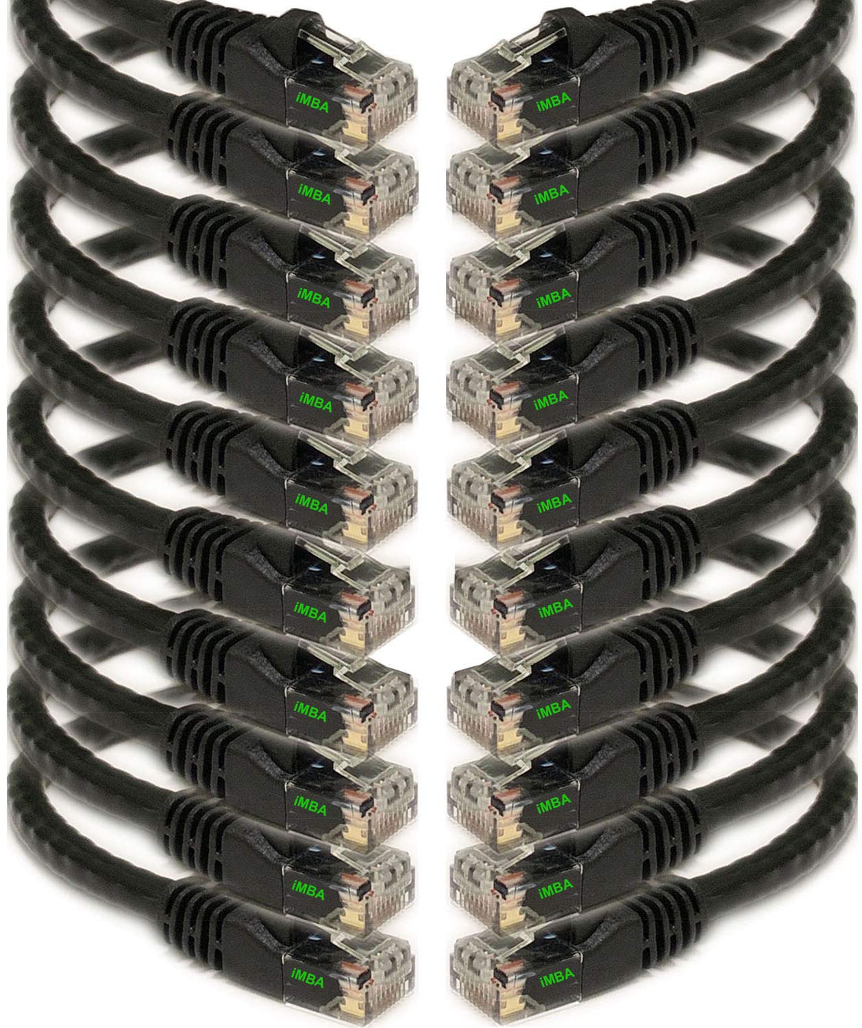 Book Cover iMBAPrice 3' Cat5e Network Ethernet Patch Cable, 10 Pack, Black (IMBA-CAT5-03BK-10PK) 3 Feet Black