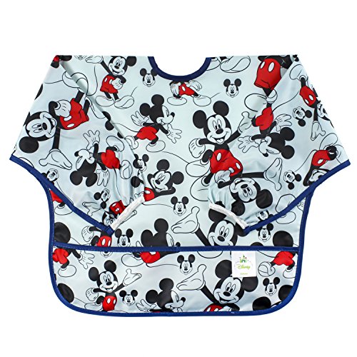 Book Cover Bumkins Sleeved Bib Disney Baby Bib / Toddler Bib / Smock, Waterproof, Washable, Stain and Odor Resistant, 6-24 Months â€“ Mickey Mouse Classic