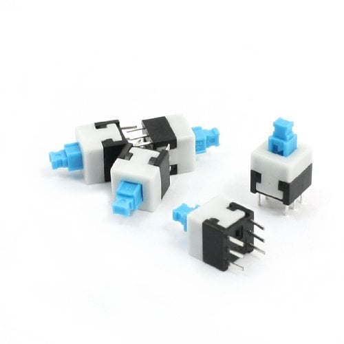Book Cover Uxcell a13120400ux0446 Dip Mounting Locking Tact Tactile Switch 6 Pins, 7 mm x 7 mm