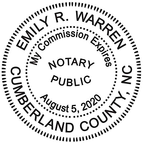 Book Cover Round Notary Stamp for State of North Carolina- Self Inking Stamp - Top Brand Unit with Bottom Locking Cover for Longer Lasting Stamp - 5 Year Warranty