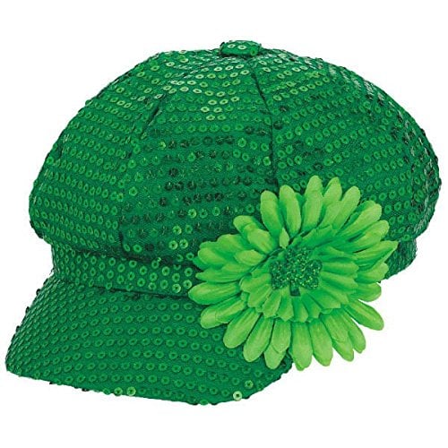 Book Cover amscan St. Patricks Day Green Sequin Day Hat | Party Accessory, 13 1/2