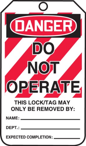 Book Cover Accuform Lockout Tags, Pack of 25, Do Not Operate, US Made OSHA Compliant Tags, Tear & Water Resistant PF-Cardstock, 5.75