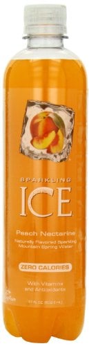 Book Cover Sparkling ICE Peach Nectarine Sparkling Mountain Spring Water, 17 Fluid Ounces (1 Bottle)