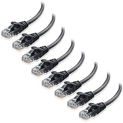 Book Cover Cable Matters 8-Pack Snagless Cat5e Ethernet Cable (Cat5e Cable, Cat 5e Cable) in Black 10 ft