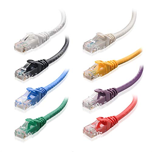 Book Cover Cable Matters 8-Color Combo Snagless Short Cat5e Ethernet Cable 1 ft (Cat5e Cable, Cat 5e Cable, Internet Cable, Network Cable)