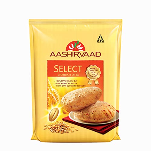 Book Cover Aashirvaad Select Whole Wheat Sharbati Atta 11 Pound (5 KG)