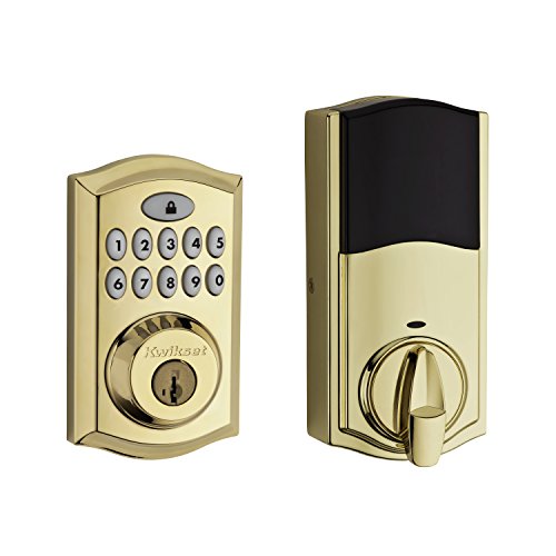 Book Cover Kwikset 99130-001 SmartCode 913 UL Electronic Deadbolt Featuring SmartKey in Lifetime Polished Brass