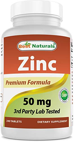 Book Cover Best Naturals Zinc Supplement as Zinc Gluconate 50mg 240 Tablets