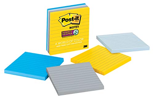 Book Cover Post-it Super Sticky Notes, 2x Sticking Power, 4 in x 4 in, New York (675-4SSNY)