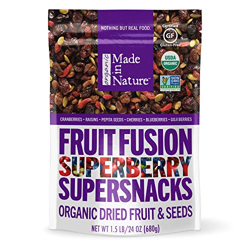 Book Cover Made in Nature Superberry Fruit Fusion, Organic Dried Fruit and Seeds Trail Mix, Vegan Snack, 24 Ounce Bag
