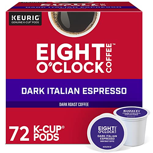 Book Cover Eight O'Clock Coffee Dark Italian Roast, Keurig K-Cups, 12 Count(Pack of 6)
