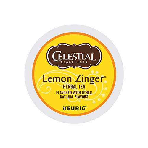 Book Cover Celestial Seasonings Lemon Zinger Herbal Tea, Single-Serve Keurig K-Cup Pods, 72 Count