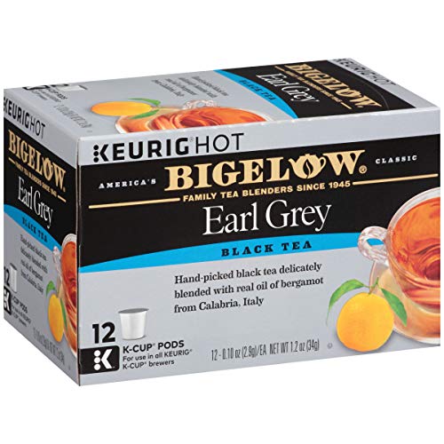 Book Cover Bigelow Earl Grey Black Tea Keurig K-Cups, Box of 12 Cups (Pack of 6), 72 Tea Bags Total , Single Serve Portion Premium Tea in Pods, Compatible with Keurig and other K Cup Coffee and Tea Brewers