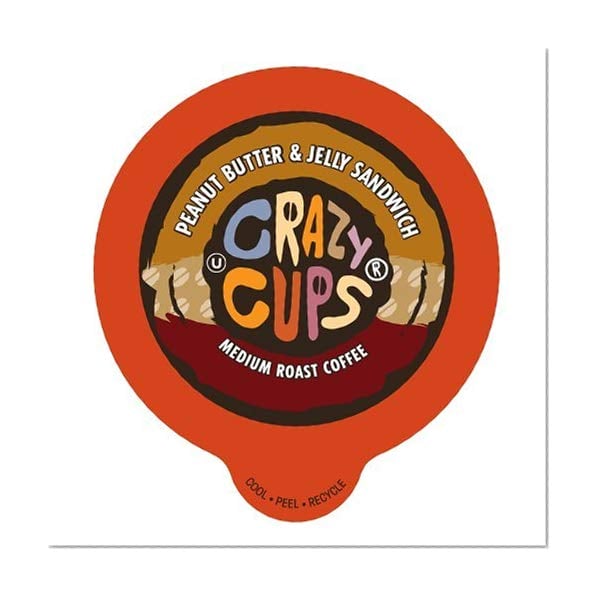 Book Cover Crazy Cups Flavored Coffee, for the Keurig K Cups 2.0 Brewers, Peanut Butter and Jelly Sandwich, 22 Count