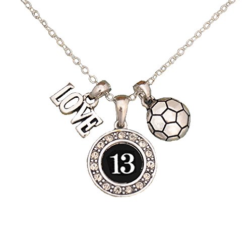 Book Cover MadSportsStuff Custom Player ID Soccer Necklace (#13, One Size)