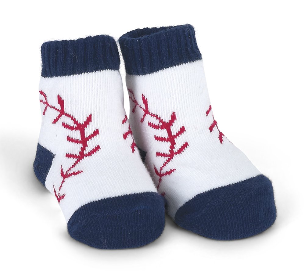Book Cover Bearington Collection Holiday, Christmas, & Sports Newborn Socks, 0-12 Months Lil' Slugger (Baseball)