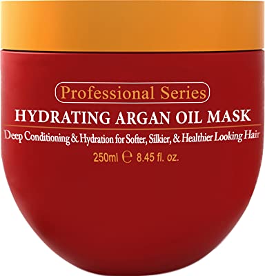 Book Cover Hydrating Argan Oil Hair Mask and Deep Conditioner By Arvazallia for Dry or Damaged Hair - 8.45 Oz