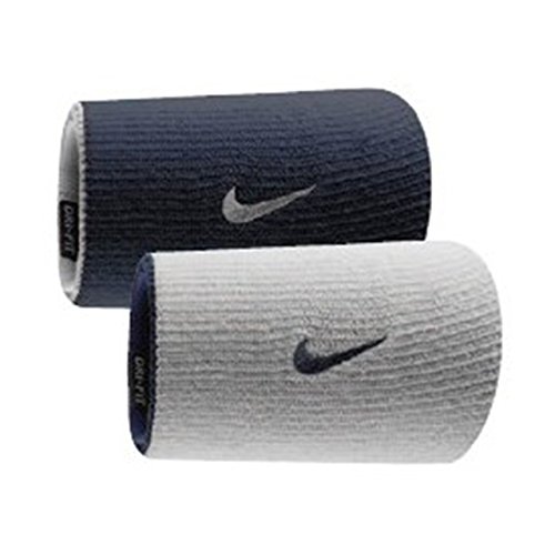Book Cover Nike Dri-fit Doublewide Wristbands Home & Away 2pk Obsidian | White