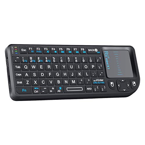 Book Cover Rii 2.4G Mini Wireless Keyboard with Touchpad Mouse,Lightweight Portable Wireless Keyboard Controller with USB Receiver Remote Control for Windows/ Mac/ Android/ PC/Tablets/ TV/Xbox/ PS3. X1-Black  .
