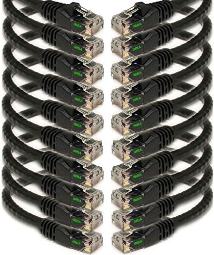 Book Cover iMBAPrice 25' Cat5e Network Ethernet Patch Cable, 10 Pack, Black (IMBA-CAT5-25BK-10PK)
