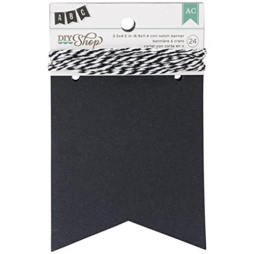 Book Cover DIY Shop Chalkboard Notch Banner by American Crafts | 24-piece | Includes string Standard