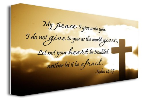 Book Cover FRAMED CANVAS PRINT My peace I give unto you, I do not give to you as the world gives, Let not your heart be troubled, neither let it be afraid John 14:27 religious (22