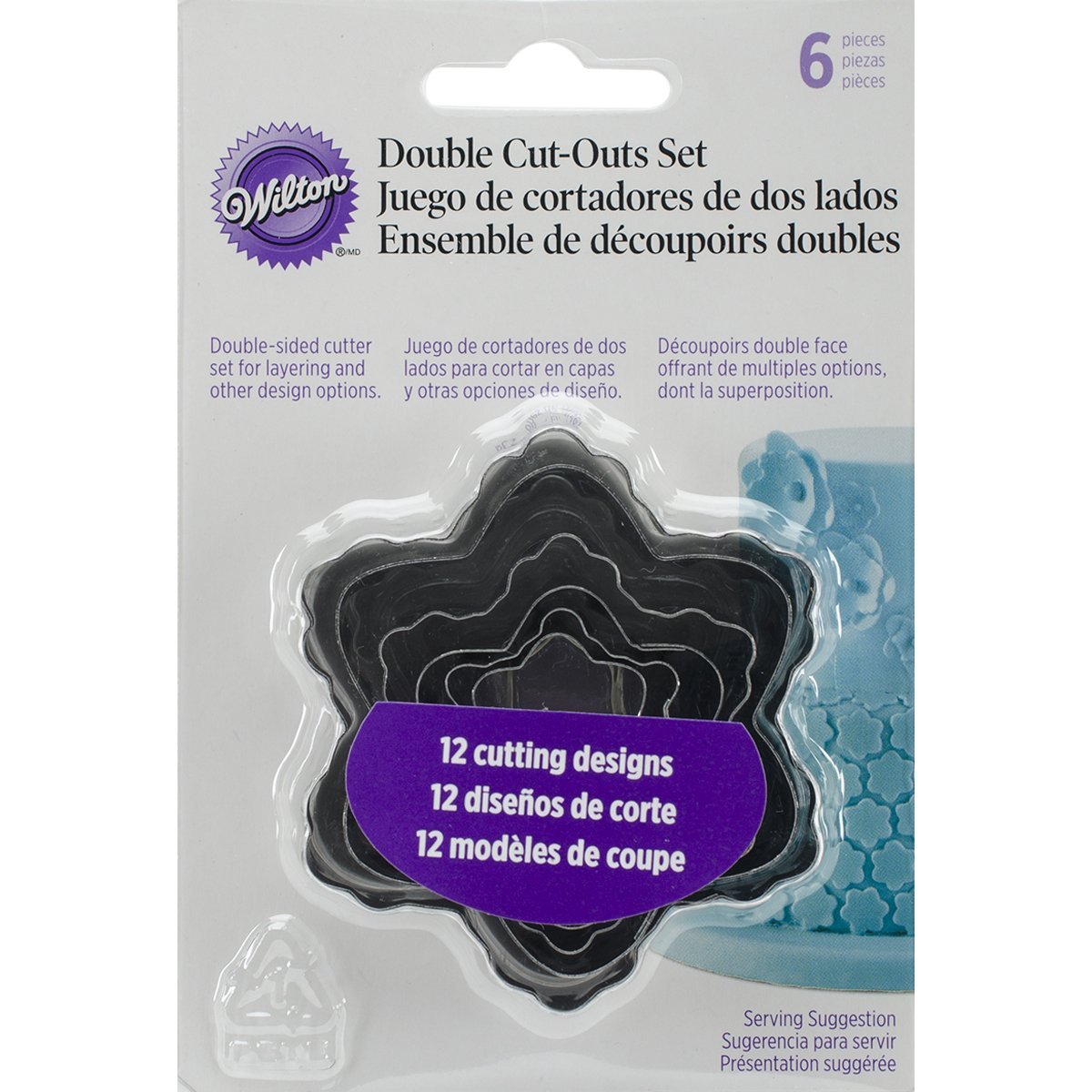 Book Cover Wilton 417-2583 6-Piece Nesting Fondant Double Sided Cut Out Cutters, Oval