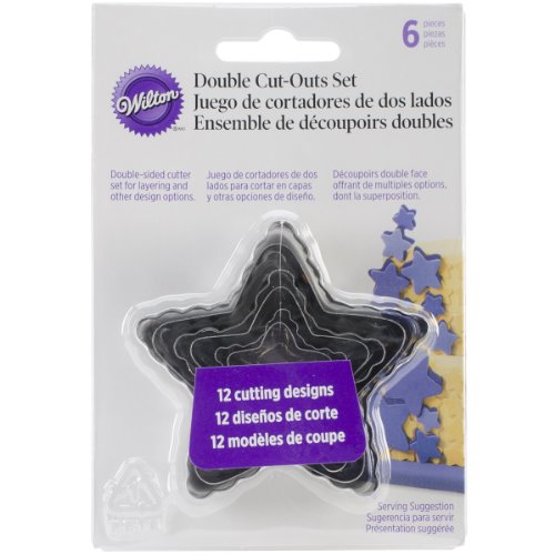 Book Cover Wilton 417-2584 6-Piece Nesting Fondant Double Sided Cut Out Cutters, Star