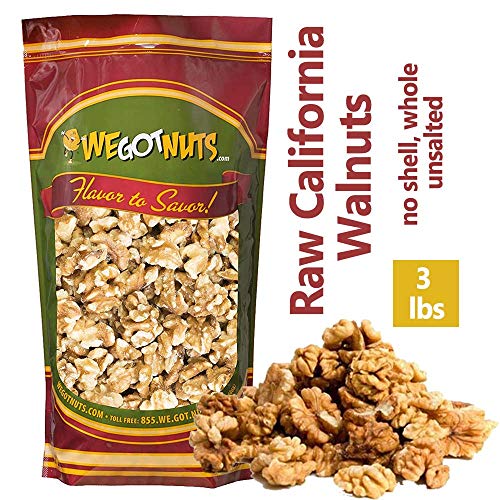 Book Cover Three Pounds Of California Walnuts, 100% Natural, NO PPO, No Preservatives,Shelled,Raw - We Got Nuts