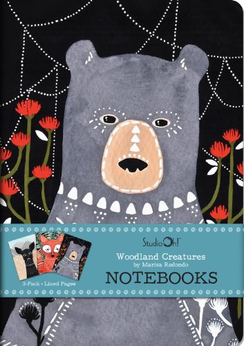 Book Cover Notebook Trio by Studio Oh! - Set of 3 - Marissa Redondo Woodland Creatures - 5.75