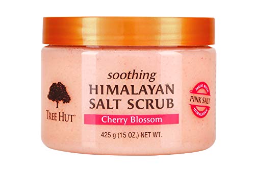 Book Cover Tree Hut Soothing Himalayan Salt Scrub Cherry Blossom, 15oz, Ultra Hydrating and Exfoliating Scrub for Nourishing Essential Body Care