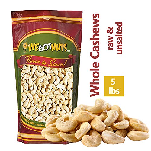 Book Cover Cashews, Whole, Raw, 320, Bulk Nuts - We Got Nuts (5 LBS.)
