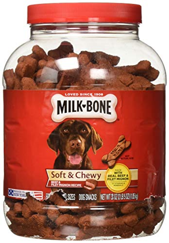 Book Cover Milk Bone Soft & Chewy Dog Snacks (Beef & Filet Mignon Recipe) 37Oz