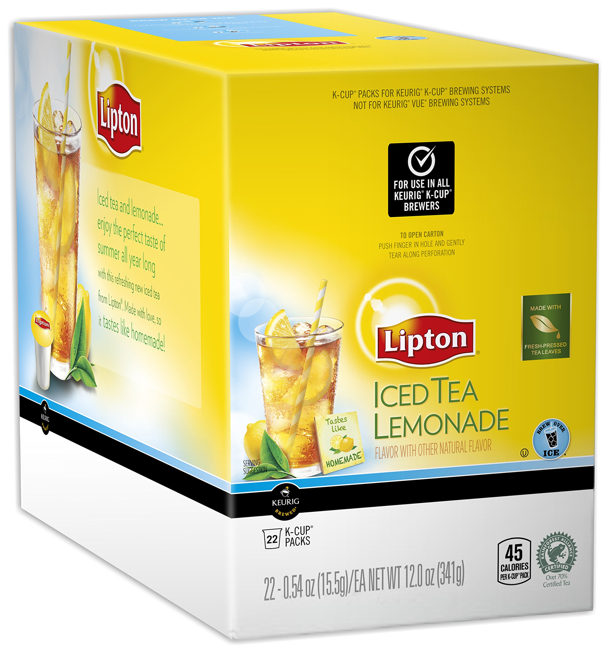 Book Cover Lipton K-Cups, Iced Tea Lemonade, 22 ct