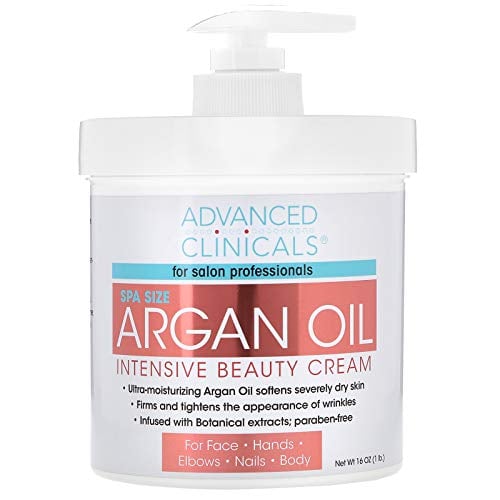 Book Cover Advanced Clinicals Spa Size Pure Argan Oil Intensive Beauty Cream. Anti-aging Cream for Wrinkles and Dry Skin. (16oz)