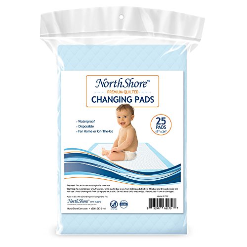 Book Cover NorthShore Premium Changing Pads, Blue, 8 oz., Small Size 17 x 24, Pack/25
