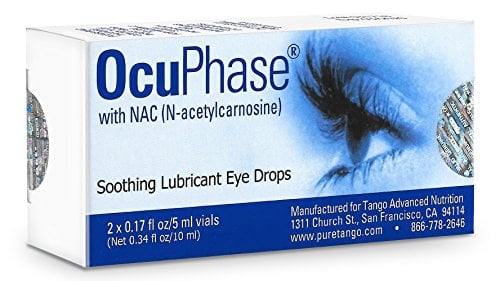 Book Cover OcuPhase Soothing Lubricant Eye Drops with NAC (N-Acetylcarnosine), 2 x 5 Milliliter Vials