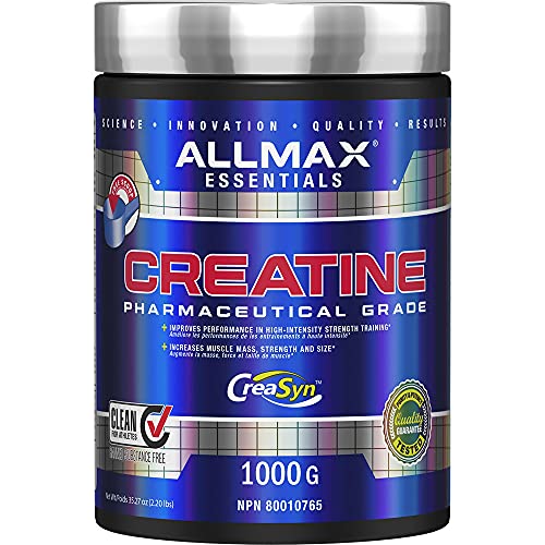 Book Cover ALLMAX Essentials CREATINE - 1000 g Powder - Improves Performance & Training Intensity - Vegan & Gluten Free - 200 Servings