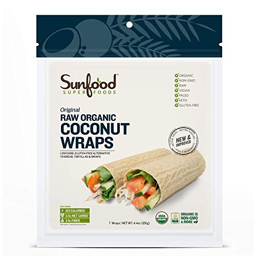 Book Cover Sunfood Superfoods Original Coconut Wraps Raw Organic 7 ct