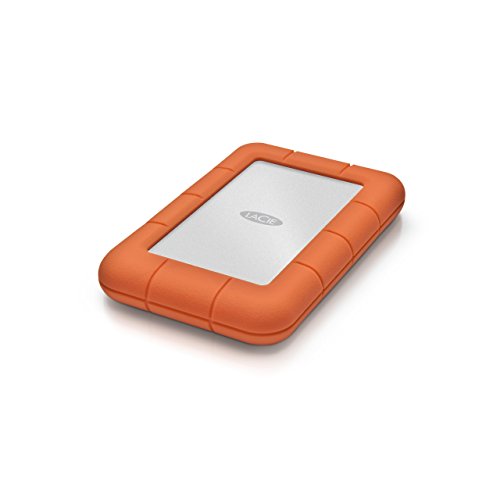 Book Cover LaCie Rugged Mini 2 TB External Hard Drive Portable HDD â€“ USB 3.0 USB 2.0 Compatible, Drop Shock Dust Rain Resistant Shuttle Drive, for Mac and PC (LAC9000298), Aluminium, Orange