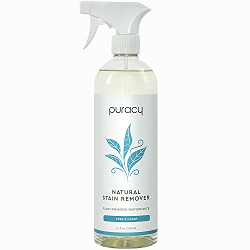 Book Cover Puracy Natural Laundry Stain Remover, Enzyme-Based Spot Cleaner, Free & Clear, 25 Ounce (Pack of 1)