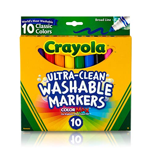 Book Cover Crayola Ultra Clean Washable Markers, Broad Line, Classic Colors, 10 Count