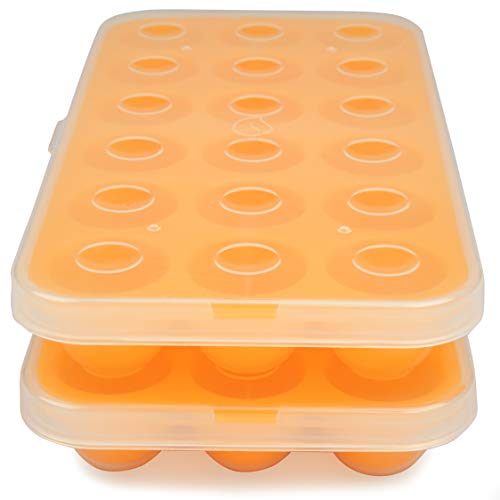 Book Cover Silicone Baby Food Storage Tray (2 Pack) - Pop Out 1oz Portion Silicone Freezer Tray - Non Toxic, BPA & PVC Free