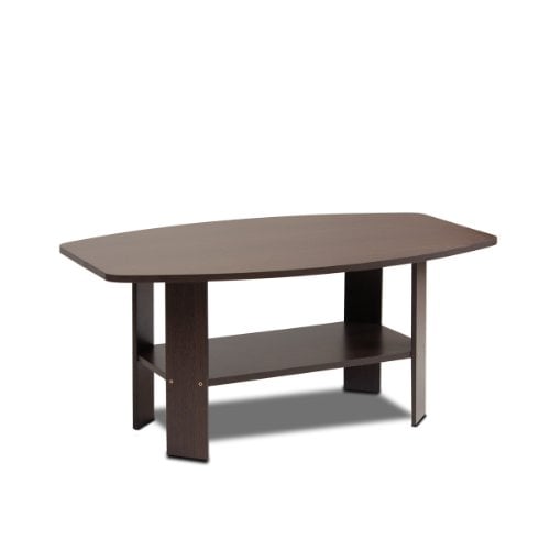 Book Cover FURINNO Coffee Tables, Rubber, Dark Brown, one size
