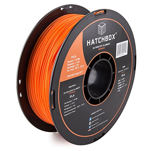 Book Cover HATCHBOX PLA 3D Printer Filament, Dimensional Accuracy +/- 0.03 mm, 1 kg Spool, 1.75 mm, Orange