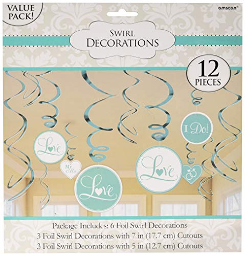 Book Cover Value Pack Foil Swirl Decorations - Robin's Egg Blue | Wedding and Engagement Party
