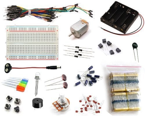Book Cover 16Hertz Electronics Project Starter Kit w/Breadboard, Jumper Wires, LED, Resistors, Motor for Arduino & Raspberry Pi